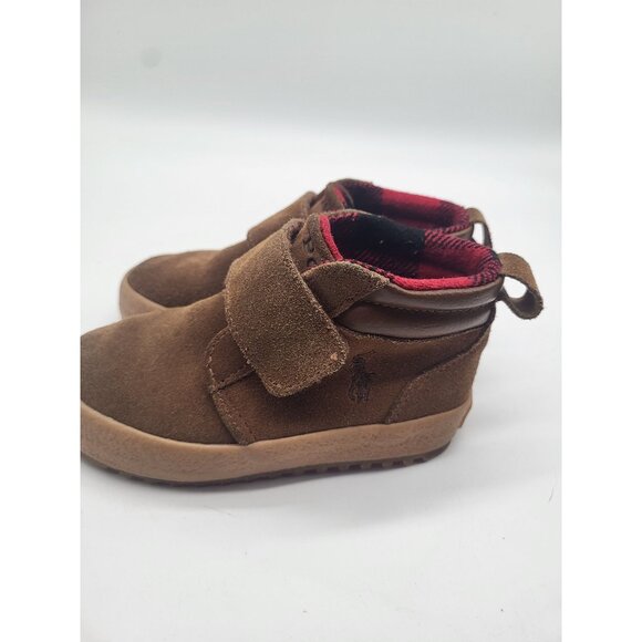 Polo Ralph Lauren Toddler Boys SZ 7 Camdyn Brown Suede High-Top EZ Sneakers - Picture 9 of 11